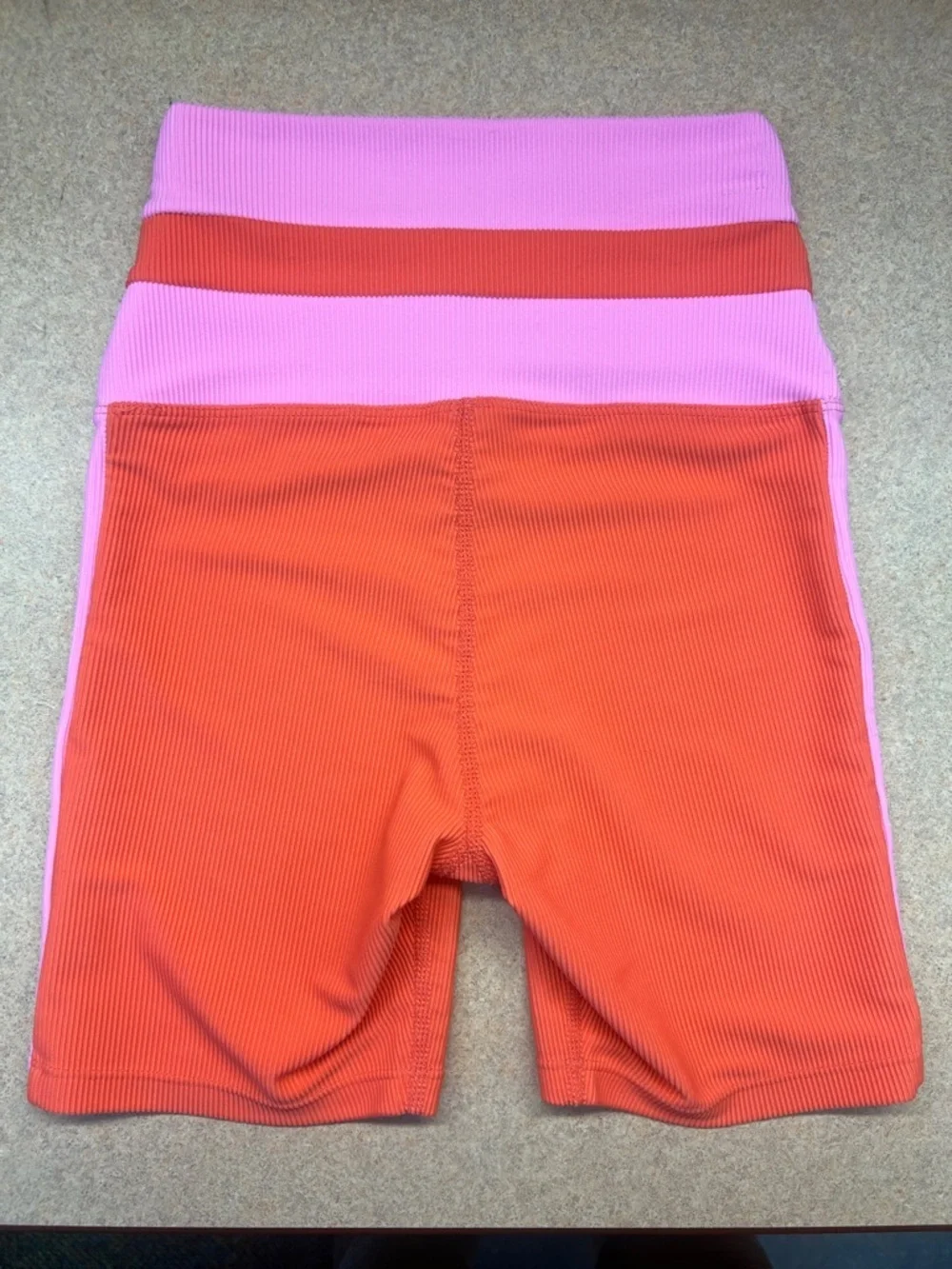 Beach Riot Samantha Short in Coral Beach Colorblock, Ribbed, Size XS, GUC